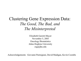 Clustering Gene Expression Data: The Good, The Bad, and The