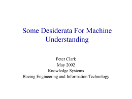 Some Desiderata for Machine Understanding