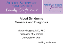 Genetics Overview - Alport Syndrome Foundation