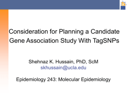 Some Practical Considerations for Planning Candidate Gene