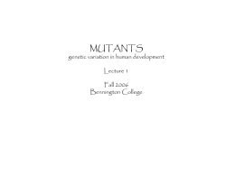 WE ARE ALL MUTANTS! - Faculty Bennington College