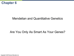 Chapter 6: Cancer - Mendelian and Quantitative Genetics