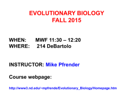 Lecture 1 Introduction and Relevance of Evolution