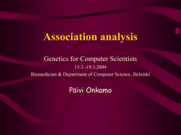 Basics of association analysis