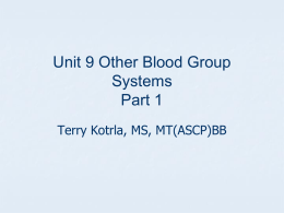 Other Blood Group Systems