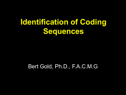 Identification of Coding Sequences
