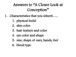 Answers to “A Closer Look at Conception”