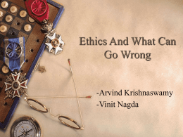 Ethics And What Could Go Wrong