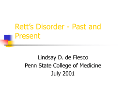 Retts Disorder - Child Advocate