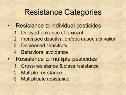 Resistance Categories