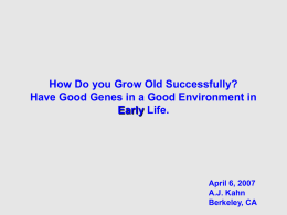 How Do you Grow Old Successfully? Have Good Genes in a Good