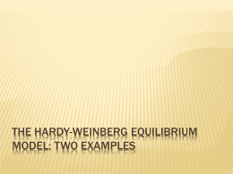 The Hardy-Weinberg Equilibrium Model: Two