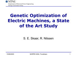 Genetic Optimization of Electric Machines, a State of the Art Study.