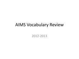 AIMS Vocabulary Review