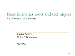 Bioinformatics techniques COD+EK Nov07