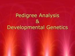 Pedigree Analysis & Developmental Genetics