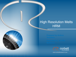 High resolution melt temperature (HRMT)