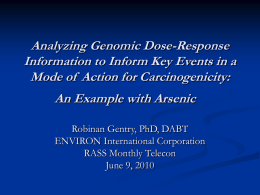 Analyzing Genomic Dose-Response Information to Inform Key