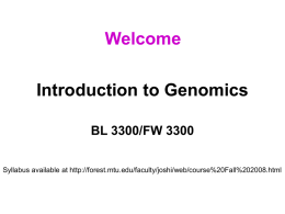 Introduction to Genomics