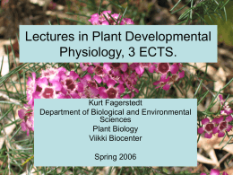 Plant Developmental physiology