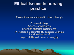 Ethical issues in nursing practice