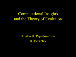 Computational Insights and the Theory of Evolution