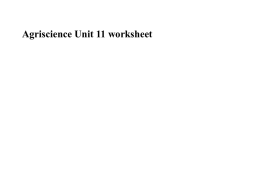Agriscience Unit 11 worksheet