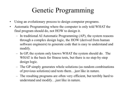 Genetic Programming: The Basics