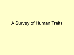 A Survey of Human Traits