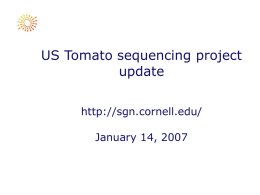 US Tomato sequencing project http://sgn.cornell.edu/