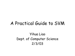 A Practical Guide to SVM - Computer Science @ UC Davis