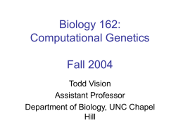 Biology 162: Computational Genetics
