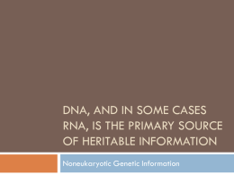 DNA, and in some cases RNA, is the primary source of heritable