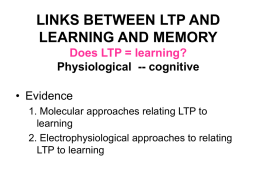 LINKS BETWEEN LTP AND LEARNING AND MEMORY
