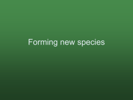 Forming new species