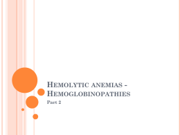 Hemolytic anemias - Hemoglobinopathies