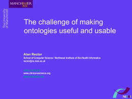 The challenge of making ontologies useful and usable
