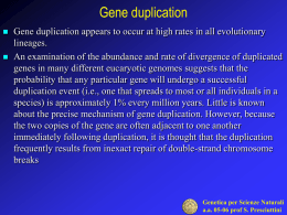 Genetica per Scienze Naturali aa 05