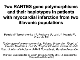 Two RANTES gene polymorphisms and their - dr