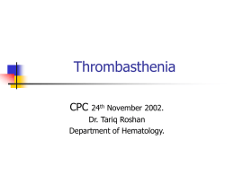 Thrombasthenia - Home - KSU Faculty Member websites