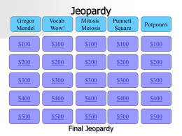 Heredity Jeopardy Power Point
