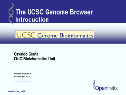 UCSC Genome Browser introduction - Bioinformatics Unit