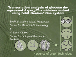 Aspergillus nidulans - Center for Biological Sequence Analysis