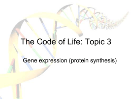 The Code of Life: Topic 3