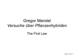 Gregor Mendel Versuche über Pflanzenhybriden