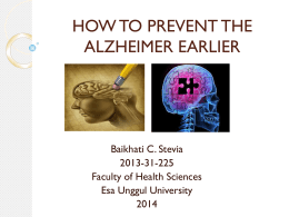how to prevent the alzheimer earlier