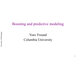 Boosting and Predictive modeling