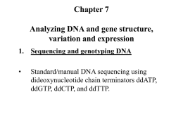 Chapter 7 Analyzing DNA and gene structure, variation and