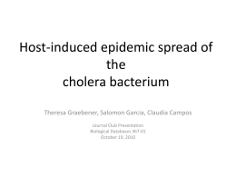 Host-induced epidemic spread of the cholera bacterium