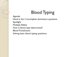 Blood Typing - LawBiology11